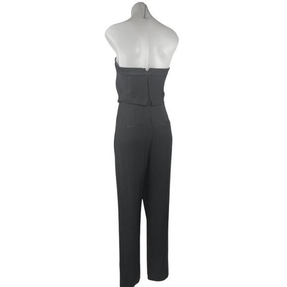 Reiss Toni Silk Satin Trimmed Strapless Tube Sleeveless Bandeau Jumpsuit Size 2 - Picture 5 of 11